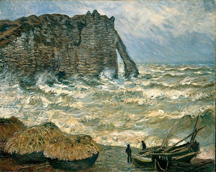 Claude Monet Agitated Sea at Etretat oil painting image